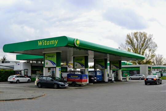 BP plc (formerly The British Petroleum Company plc and BP Amoco plc). British multinational oil and gas company. One of the BP gas station in Warsaw, Poland. Warsaw, Poland - October 26 2018