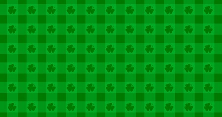 Patrick Day background with falling shamrock leaf pattern. For festive pub party. 3d render 3D illustration