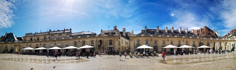 Fototapeta na wymiar Ducal Palace of Dijon, capital of Burgundy, overlooking the Royal Square built by the King of France, now Liberation square