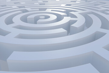 White circular maze 3d