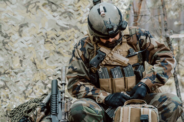 Squad Leader Discusses Military Operation Details with Soldiers, Commander Gives Orders. Fully...
