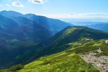Summer mountain landscape in Poland, the Tatra Mountains.