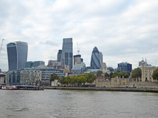 Fototapeta na wymiar River Thames and the Tower of London, England