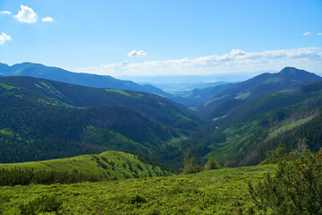 Fototapeta na wymiar Summer mountain landscape in Poland, the Tatra Mountains.