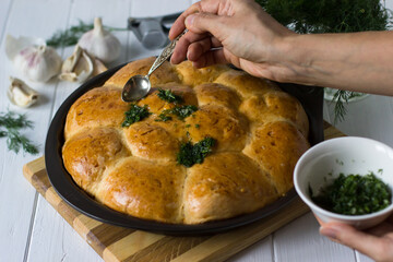 The process of making garlic buns - step 5