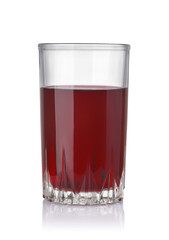 Front view of blackberry juice glass