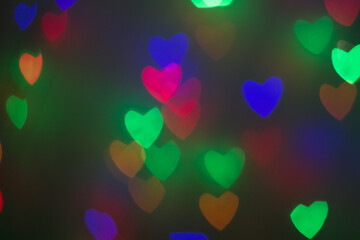 Fototapeta na wymiar heart, bokeh, flashlights, neon lights, love