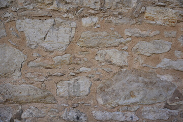 Texture of a rock wall of the Alamo in San Antonio, Texas