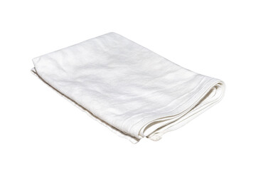white table service cotton napkin isolated on white background
