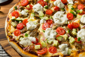 Homemade Greek Gyro PIzza