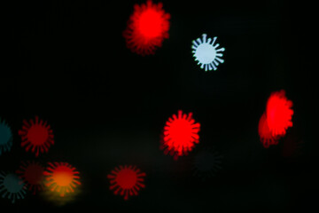 Abstract bokeh coronavirus, covid-19, virus