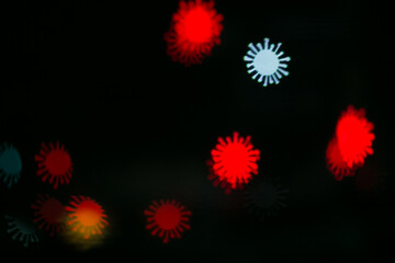 Abstract bokeh coronavirus, covid-19, virus