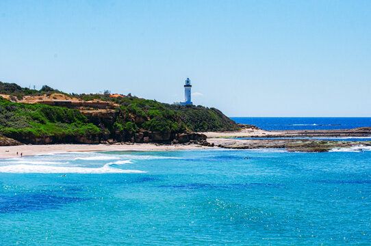 Scenic View Of An ActiveNorah Head Lighthouse On A Central Coast, New South Wales, Australia