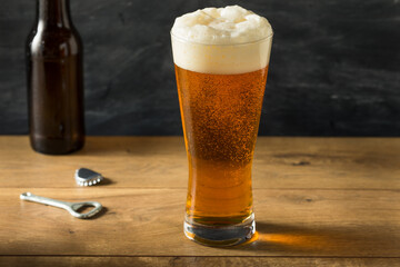 Boozy Golden Beer Ale in a Tall Glass