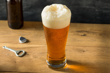 Boozy Golden Beer Ale in a Tall Glass