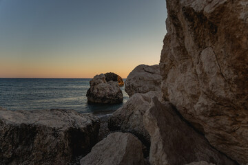 sunset on the rocks