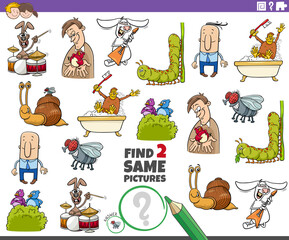 find two same comic characters educational game