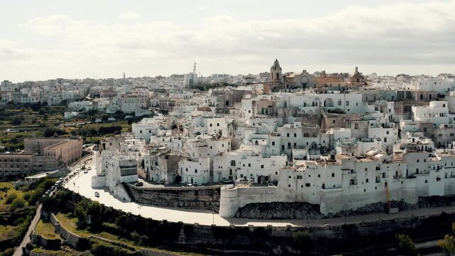 Aerial view on ancient city in Italy.