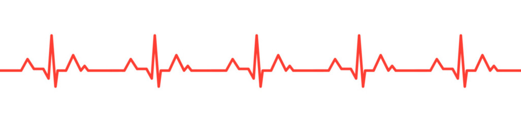 Heartbeat red pulse vector line icon. Pulse isolated on white background. Heart beat, cardiogram. Vector illustration for medical offers and websites. © Bohdan