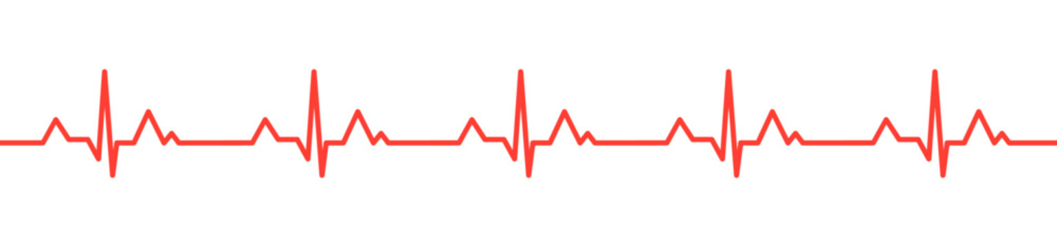 Heartbeat red pulse vector line icon. Pulse isolated on white background. Heart beat, cardiogram. Vector illustration for medical offers and websites.