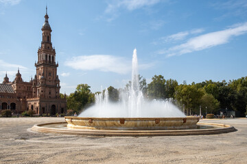 Fuente de La Plaza de España en Sevilla