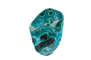 macro mineral stone Chrysocolla on a white background