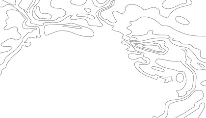 Black map line of topography. Mountain hiking.Topographic map concept with space for your copy. 3D Cartography concept background. Map mockup infographics.World map Template.