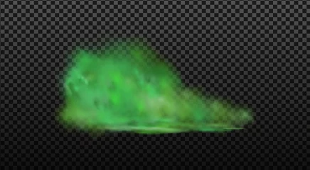 Foto op Canvas Green stink bad smell, smoke or poison gases,chemical toxic vapour.Vector realistic set of stench breath or sweat odor isolated on transparent checkered background. © gala