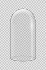 Transparent glass cover. Vector vertical dome isolated on transparent background. © backup16