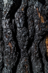 Burned Bark of a Ponderosa Pine