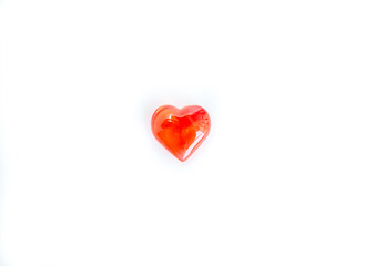 Glass heart on a white background. Valentine's Day