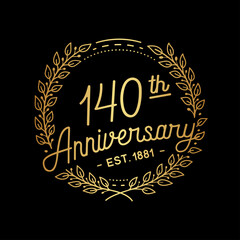 Fototapeta premium 140 years anniversary celebrations design template. 140th logo. Vector and illustrations.