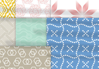 Pastel Colored Simple Geometric Seamless Pattern Collection