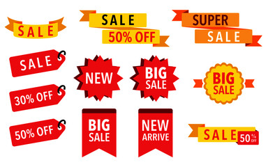 sale banner, sale tag collection, big sale, super sale, sale icon, vector, badge, coupon