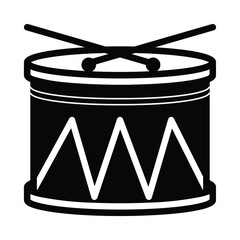drum and drum sticks. vector illustration. flat icon on white background. cartoon.