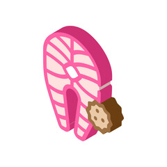 fish allergy isometric icon vector illustration color