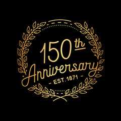 150 years anniversary celebrations design template. 150th logo. Vector and illustrations.