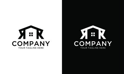 KK house logo design symbol vector template.Letter KK illustration on a black and white background.