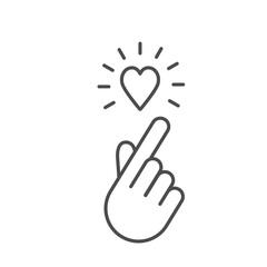 Fototapeta premium Finger heart sign. Korean love symbol.