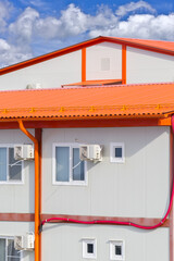 a house with an orange roof