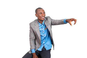 adult businessman pointing finger.