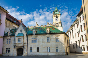 Fototapeta premium Old town hall in Bratislava city center is one of the most important attractions