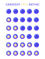 Set of vector gradient star ratings