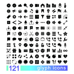 big glyph icons set, navigation icons