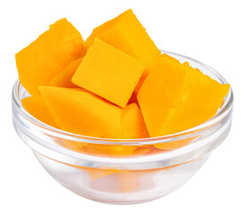 slices of pumpkin isolated on white background