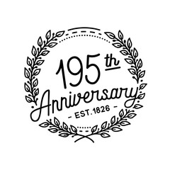 195 years anniversary celebrations design template. 195th logo. Vector and illustrations.