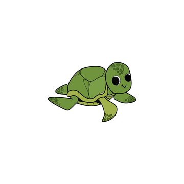 Vector cute turtle mascot logo