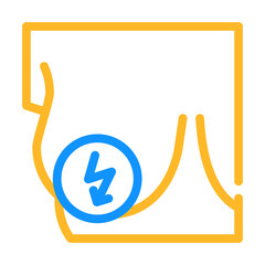 Obraz premium chest cutting ache color icon vector illustration