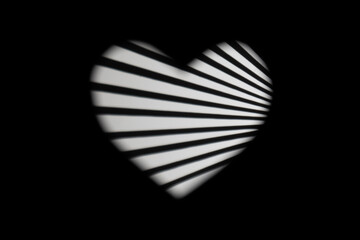 white heart on a black background with different patterns
