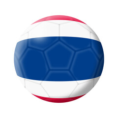 Thailand soccer ball football 3d illustration isolated on white with clipping path